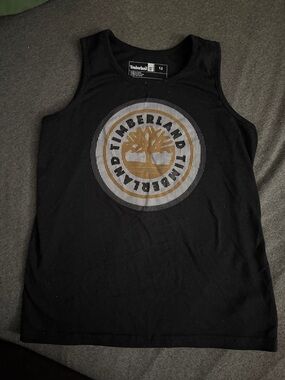 Timberland Black Tank Top with Gold Logo